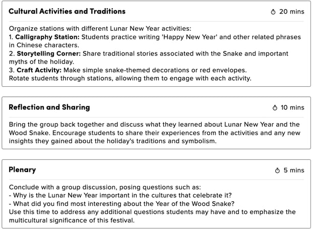 Lesson planning for Chinese New Year